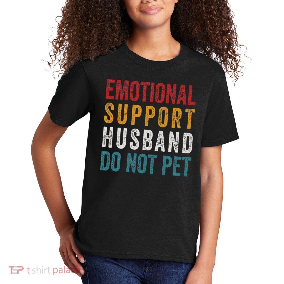 Emotional Support Husband Do Not Pet Funny Husbands Kids T-Shirt
