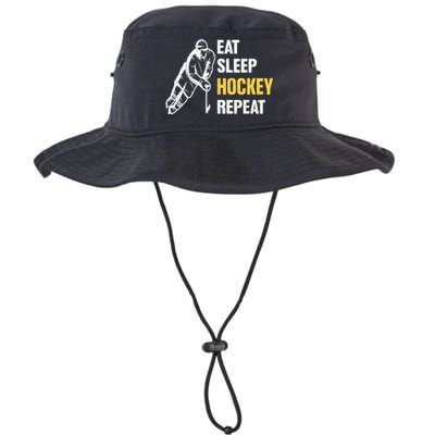 Eat Sleep Hockey Repeat Ice Hockey Legacy Cool Fit Booney Bucket Hat