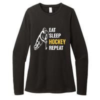 Eat Sleep Hockey Repeat Ice Hockey Womens CVC Long Sleeve Shirt