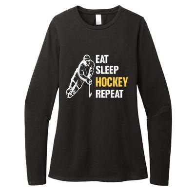 Eat Sleep Hockey Repeat Ice Hockey Womens CVC Long Sleeve Shirt