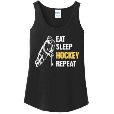 Eat Sleep Hockey Repeat Ice Hockey Ladies Essential Tank