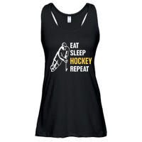 Eat Sleep Hockey Repeat Ice Hockey Ladies Essential Flowy Tank