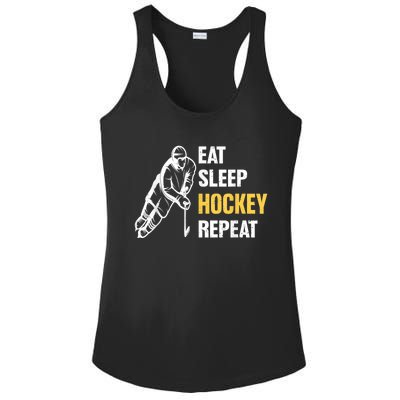 Eat Sleep Hockey Repeat Ice Hockey Ladies PosiCharge Competitor Racerback Tank