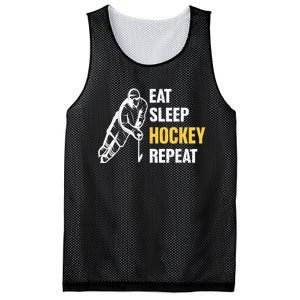 Eat Sleep Hockey Repeat Ice Hockey Mesh Reversible Basketball Jersey Tank