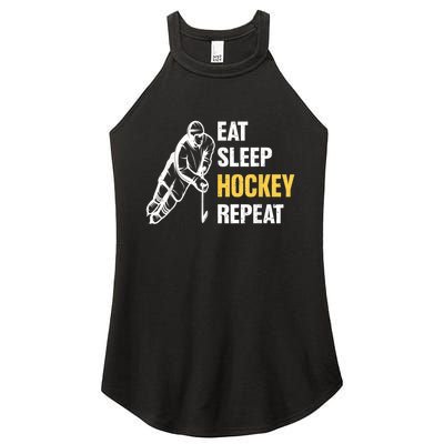 Eat Sleep Hockey Repeat Ice Hockey Women's Perfect Tri Rocker Tank