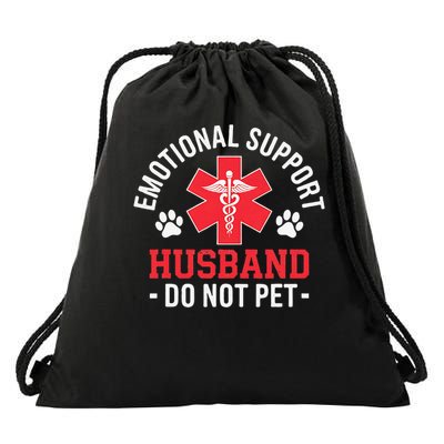 Emotional Support Husband Do Not Pet Drawstring Bag