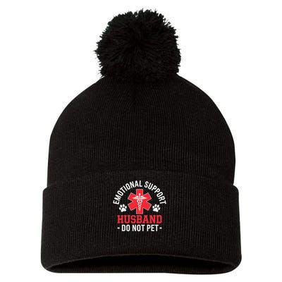 Emotional Support Husband Do Not Pet Pom Pom 12in Knit Beanie