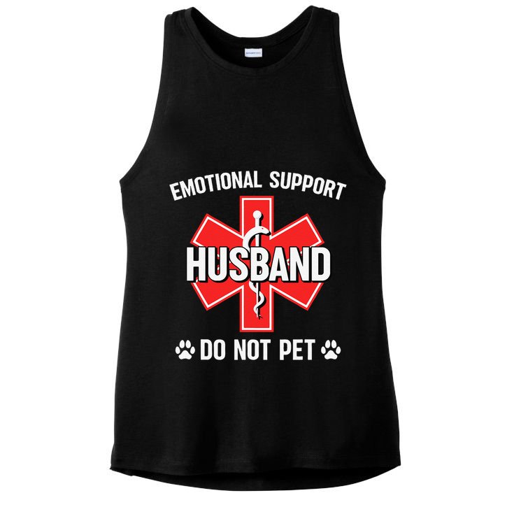 Emotional Support Husband Do Not Pet Couple Humor Dog Lover Ladies PosiCharge Tri-Blend Wicking Tank