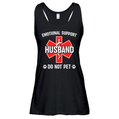 Emotional Support Husband Do Not Pet Couple Humor Dog Lover Ladies Essential Flowy Tank