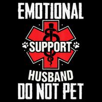 Emotional Support Husband Do Not Pet Stripe Pom Pom Beanie