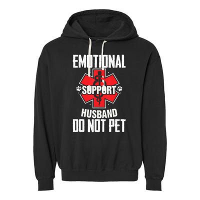 Emotional Support Husband Do Not Pet Garment-Dyed Fleece Hoodie