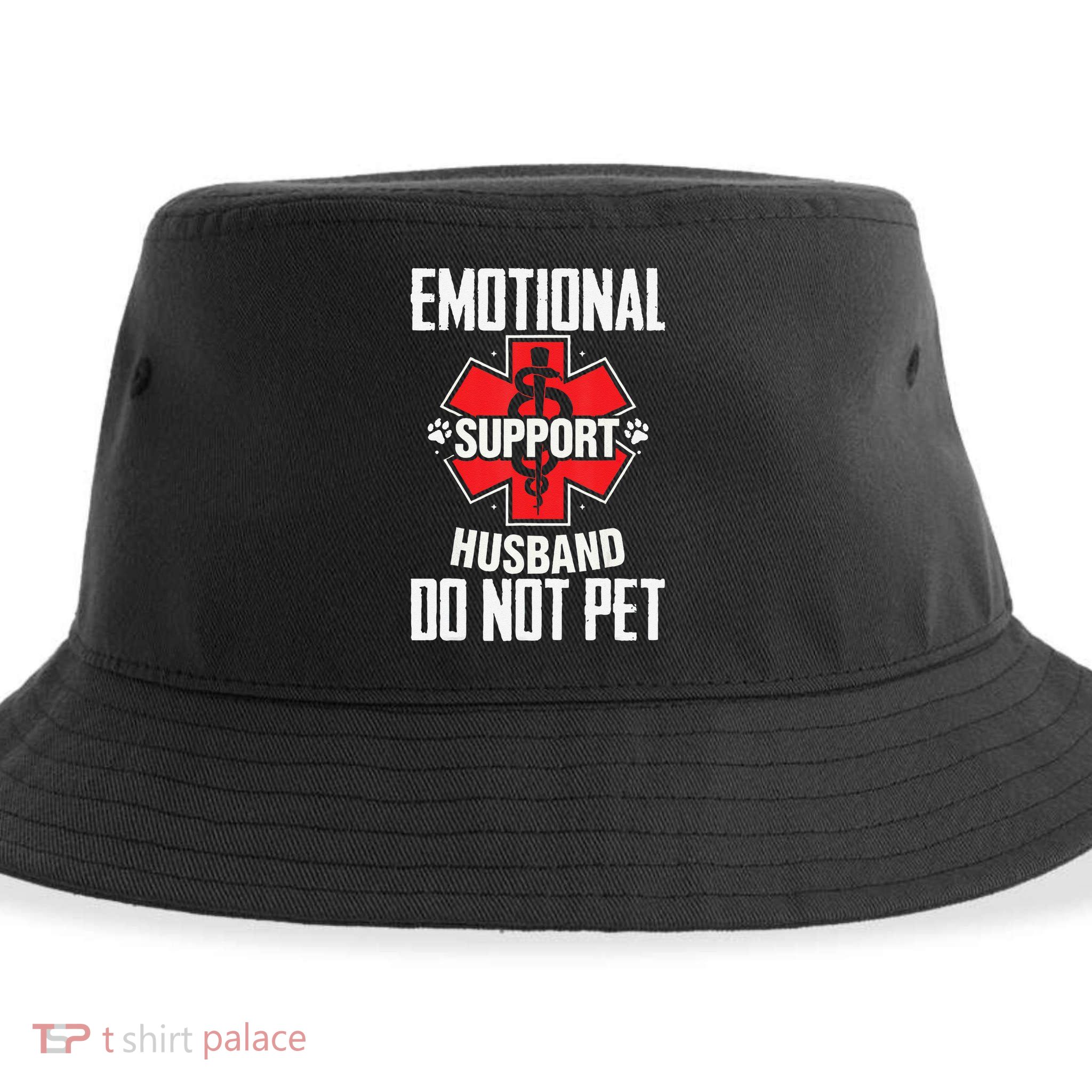 Emotional Support Husband Do Not Pet Sustainable Bucket Hat