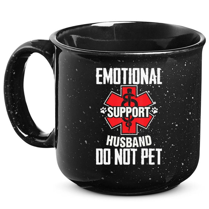 Emotional Support Husband Do Not Pet 15oz Campfire Ceramic Mug
