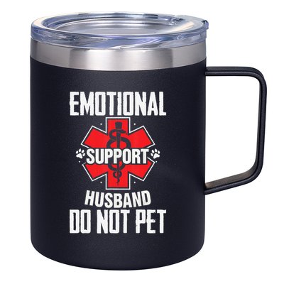 Emotional Support Husband Do Not Pet 12oz Stainless Steel Coffee Mug