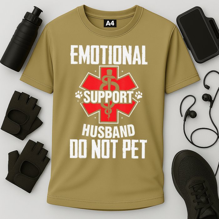 Emotional Support Husband Do Not Pet Cooling Performance Crew T-Shirt