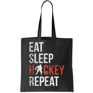 Eat Sleep Hockey Repeat Ice Hockey Tote Bag