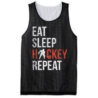 Eat Sleep Hockey Repeat Ice Hockey Mesh Reversible Basketball Jersey Tank