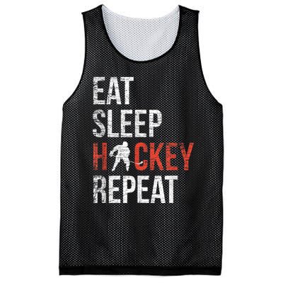 Eat Sleep Hockey Repeat Ice Hockey Mesh Reversible Basketball Jersey Tank