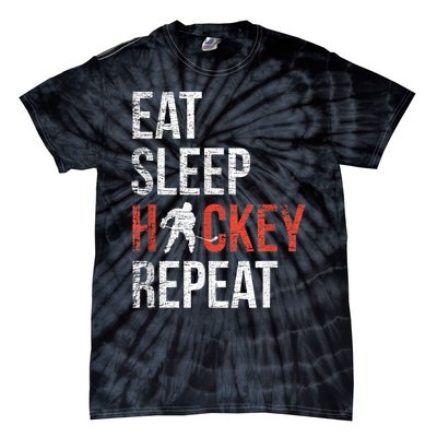 Eat Sleep Hockey Repeat Ice Hockey Tie-Dye T-Shirt