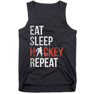 Eat Sleep Hockey Repeat Ice Hockey Tank Top