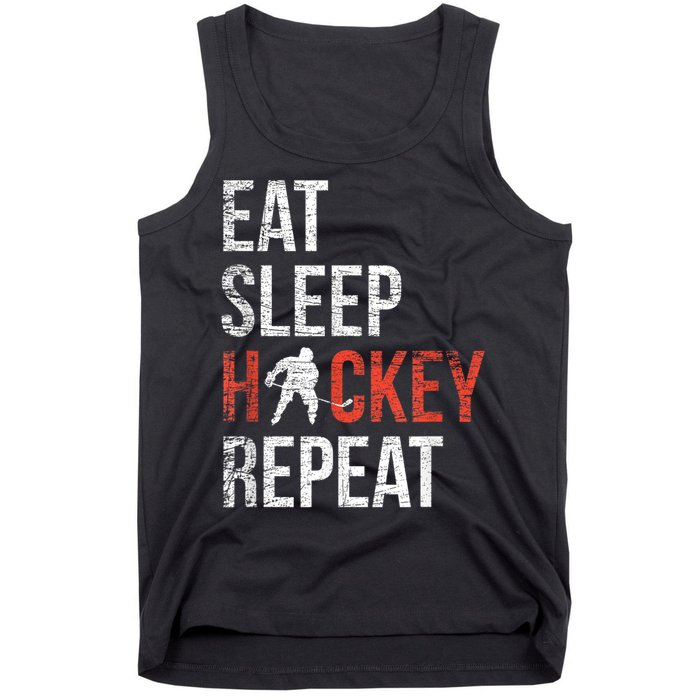 Eat Sleep Hockey Repeat Ice Hockey Tank Top