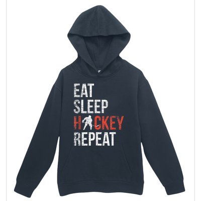 Eat Sleep Hockey Repeat Ice Hockey Urban Pullover Hoodie