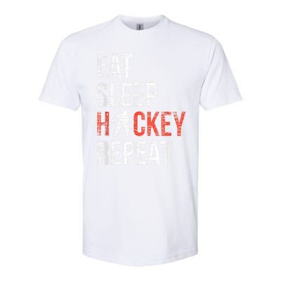 Eat Sleep Hockey Repeat Ice Hockey Softstyle CVC T-Shirt