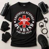 Emotional Support Husband Do Not Pet Funny Husband Cooling Performance Crew T-Shirt