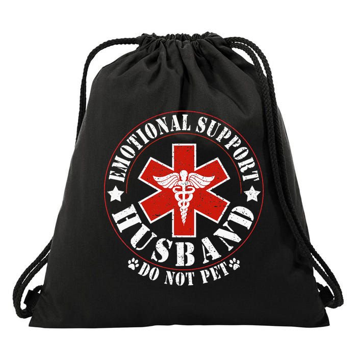 Emotional Support Husband Do Not Pet Funny Husband Drawstring Bag