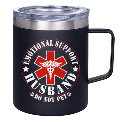 Emotional Support Husband Do Not Pet Funny Husband 12oz Stainless Steel Coffee Mug