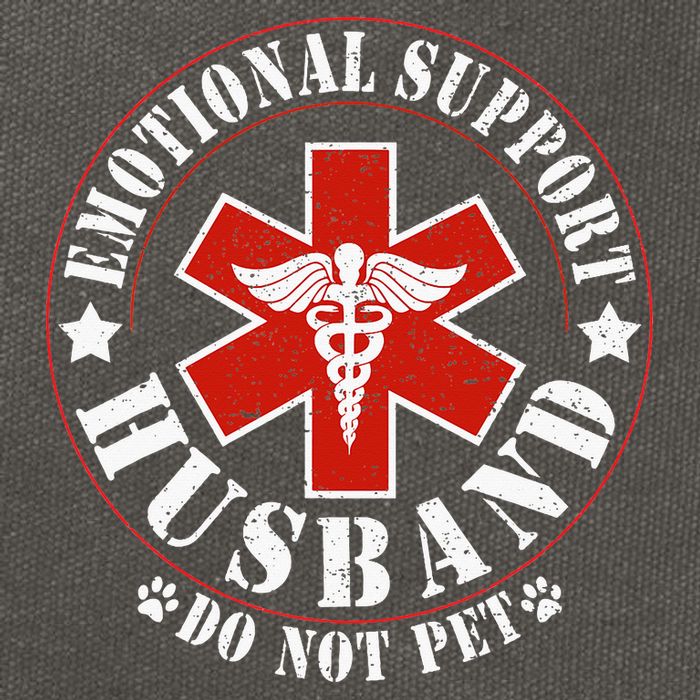 Emotional Support Husband Do Not Pet Funny Husband Cotton Canvas Backpack