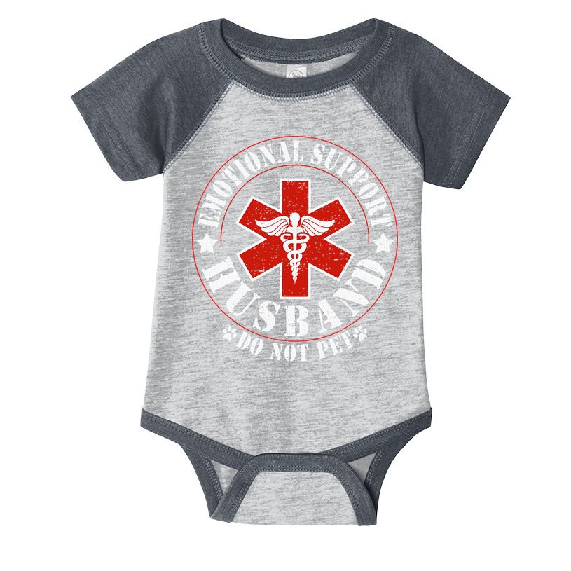 Emotional Support Husband Do Not Pet Funny Husband Infant Baby Jersey Bodysuit