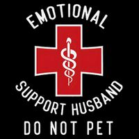 Emotional Support Husband Do Not Pet Funny Cropped Pullover Crew