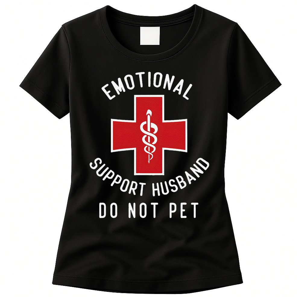 Emotional Support Husband Do Not Pet Funny Womens T-Shirt