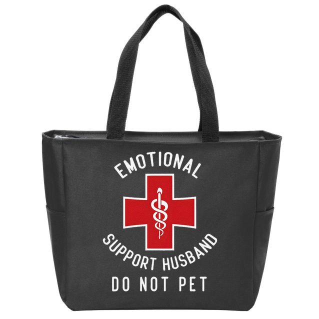 Emotional Support Husband Do Not Pet Funny Zip Tote Bag