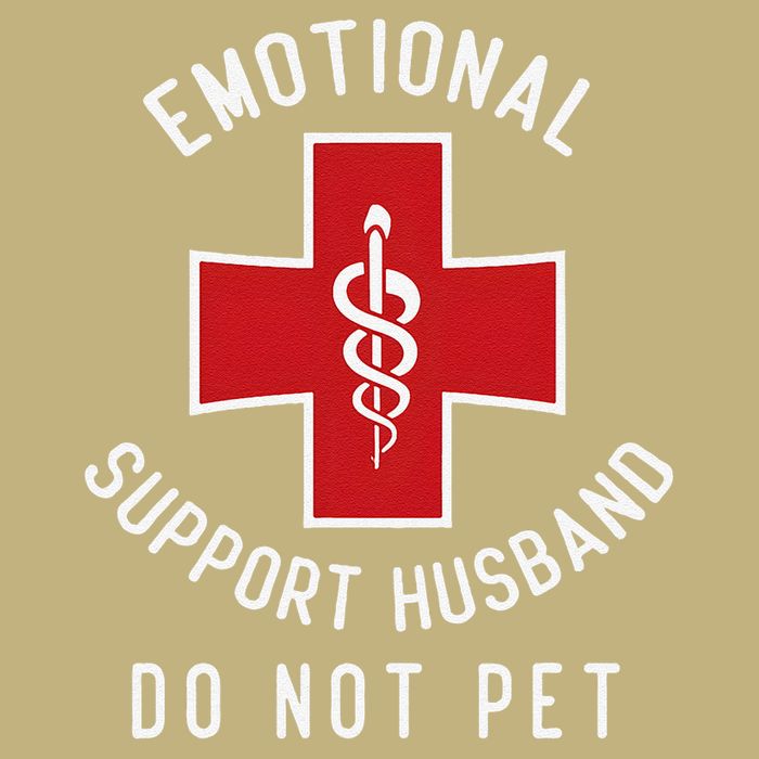 Emotional Support Husband Do Not Pet Funny Button