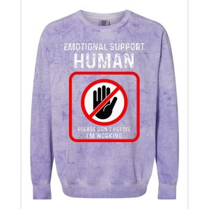 Emotional Support Human Halloween Costume Do Not Pet Me Colorblast Crewneck Sweatshirt