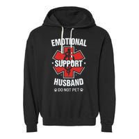 Emotional Support Husband Do Not Pet Garment-Dyed Fleece Hoodie