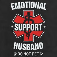 Emotional Support Husband Do Not Pet Garment-Dyed Fleece Hoodie