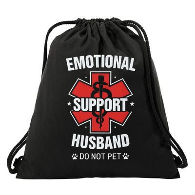 Emotional Support Husband Do Not Pet Drawstring Bag