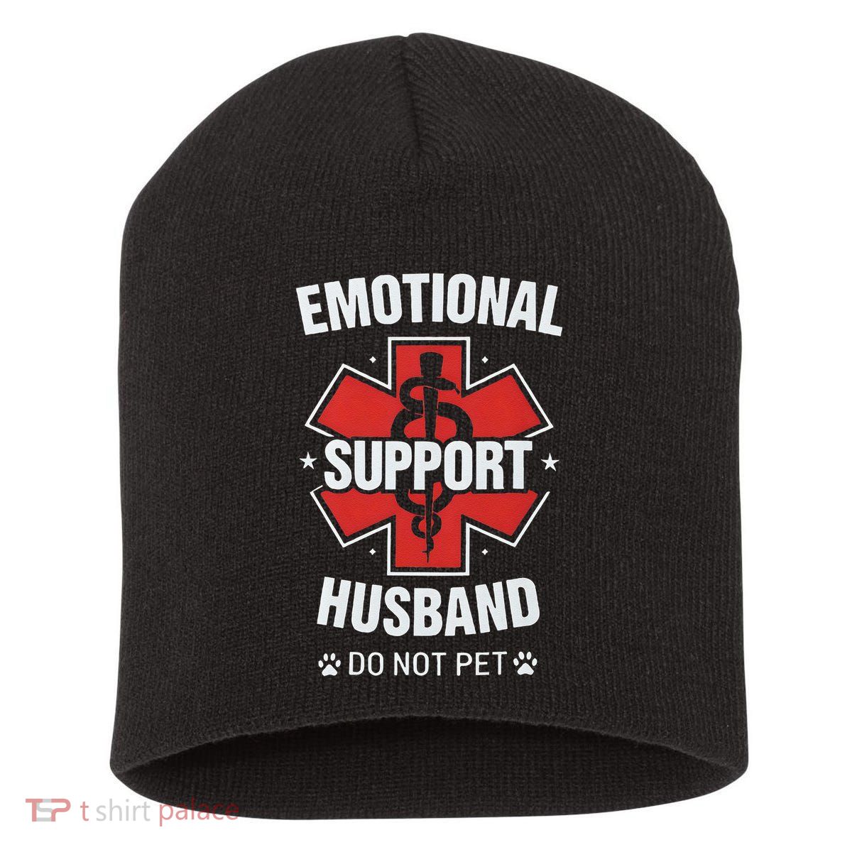 Emotional Support Husband Do Not Pet Short Acrylic Beanie