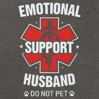 Emotional Support Husband Do Not Pet Cotton Canvas Backpack