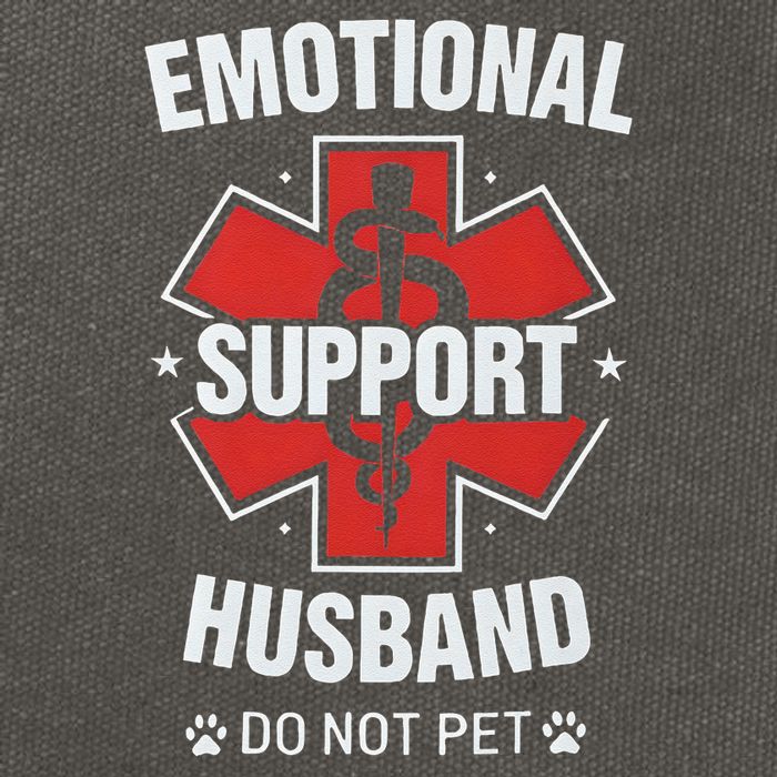 Emotional Support Husband Do Not Pet Cotton Canvas Backpack