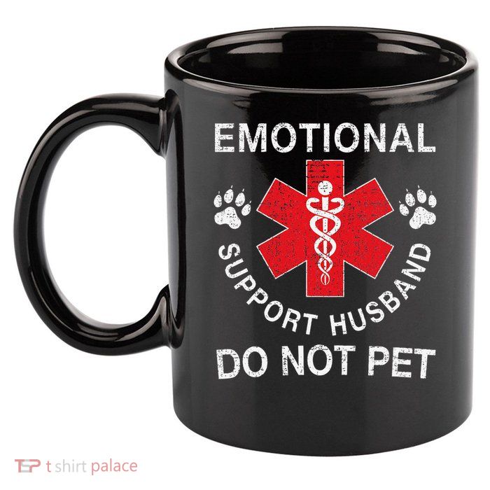 Emotional Support Husband Do Not Pet 11oz C Handle Ceramic Mug