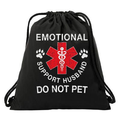 Emotional Support Husband Do Not Pet Drawstring Bag