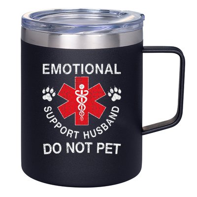 Emotional Support Husband Do Not Pet 12oz Stainless Steel Coffee Mug