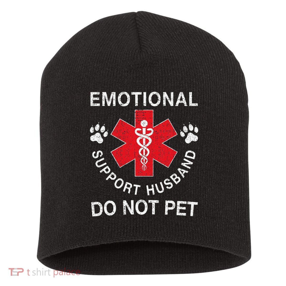 Emotional Support Husband Do Not Pet Short Acrylic Beanie