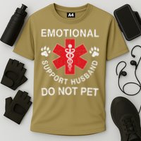 Emotional Support Husband Do Not Pet Cooling Performance Crew T-Shirt