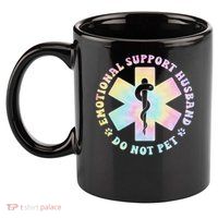 Emotional Support Husband Do Not Pet Funny 11oz C Handle Ceramic Mug
