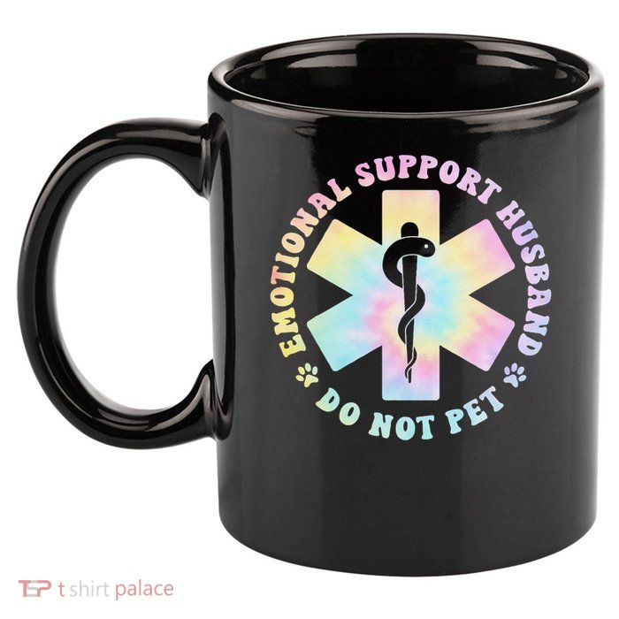 Emotional Support Husband Do Not Pet Funny 11oz C Handle Ceramic Mug